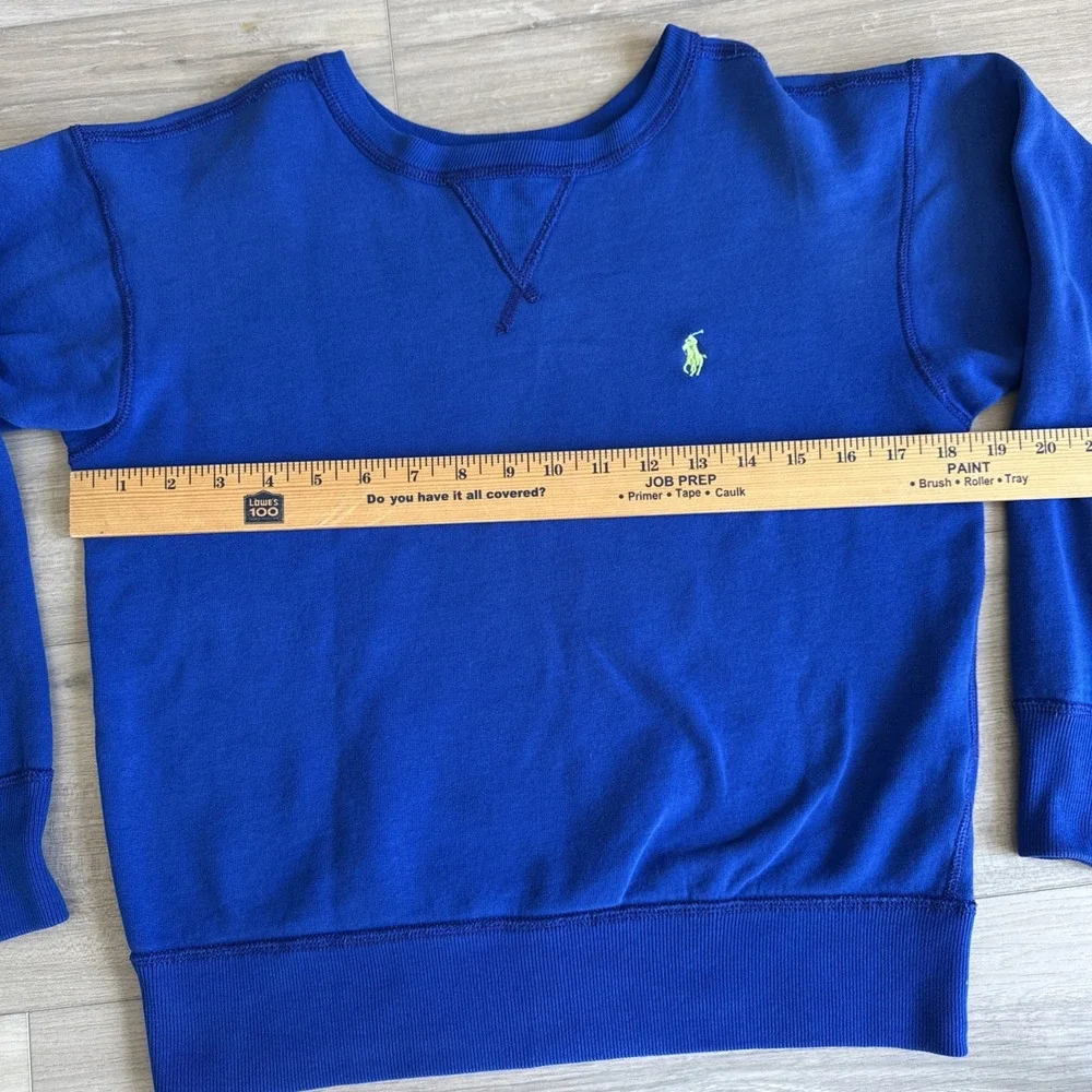 Polo‎ Ralph Lauren Sweatshirt Youth Kids M / Women's XS Blue Crewneck Pullover